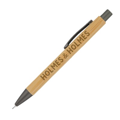 Bamboo mechanical pencil with custom imprint.