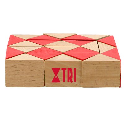 Snake puzzle made of wood with one color personalized logo.
