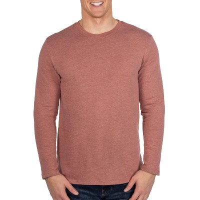Plain maroon heather long sleeve t-shirt.
