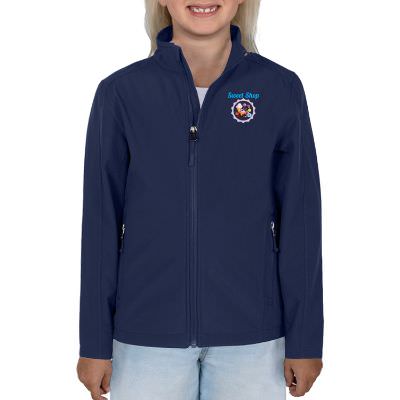 Full color blue youth personalized jacket.