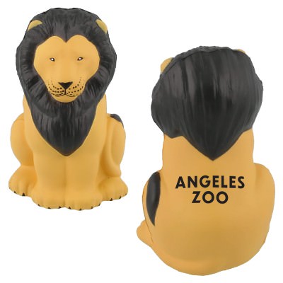 Tan foam stress ball with a custom logo.