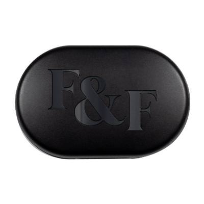 Black plastic headphones branded with your logo.