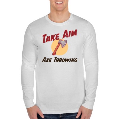Full color logo on white long sleeve tee.