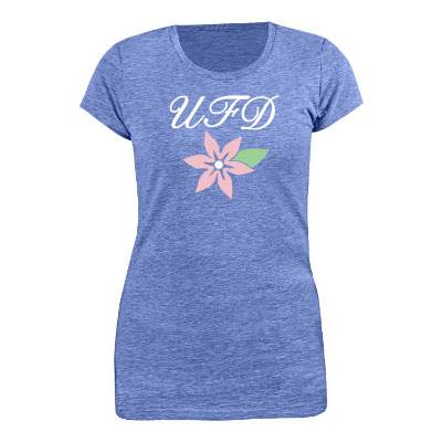 Full color blue imprinted short sleeve shirt.