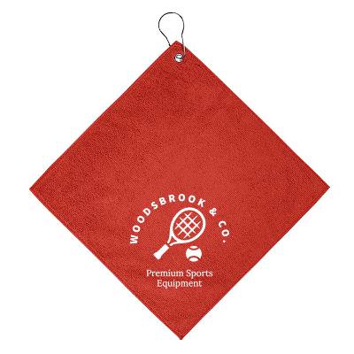Custom microfiber golf towel.