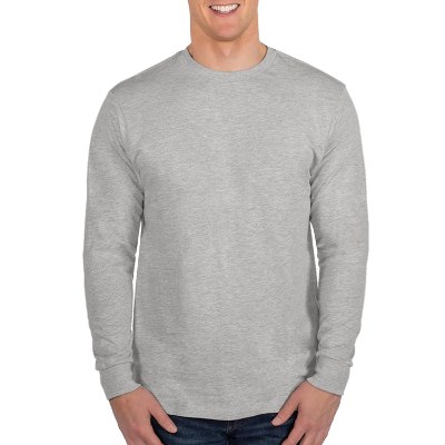 Plain heather grey long sleeve unisex tee.