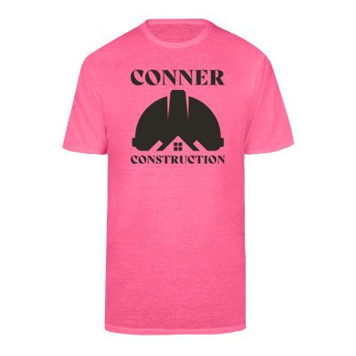 Custom adult safety pink performance t-shirt with logo.