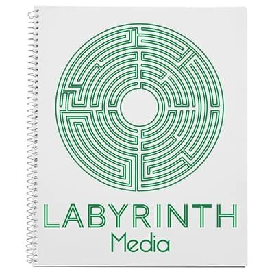 College rule notebook with custom imprint.