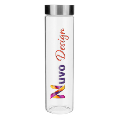 Glass sports bottle with elevation ink in 20 oz.