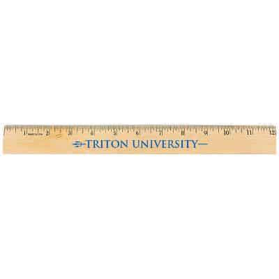 Luxurious 12 inch wood ruler with imprinting .