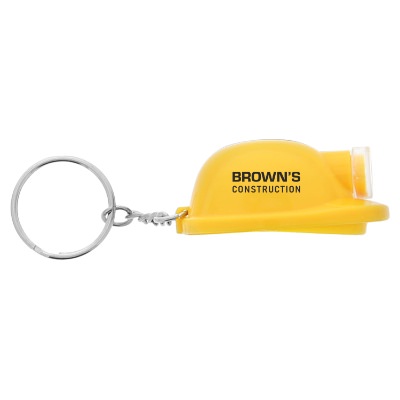 Lighted plastic yellow hard hat with one color logo.