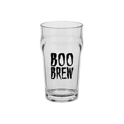 Acrylic clear beer glass with custom logo in 5 ounces.