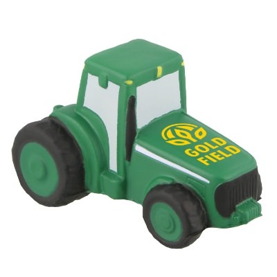 Green foam stress ball with a custom logo.