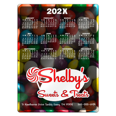 7-1/2 x 10 inch magnet round corners with full color imprint.