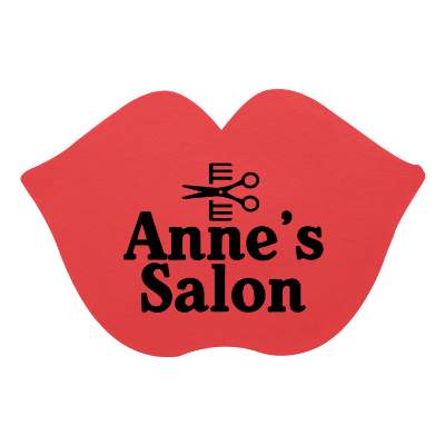Red lips vinyl jar opener with custom printed logo.