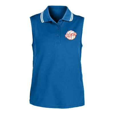 Custom full color blue ladies' Sleeveless polo