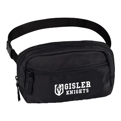Black recycled sport pack with customized imprint.
