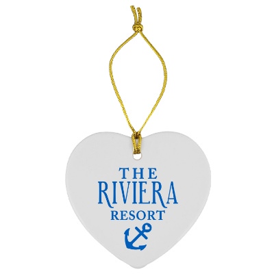 White ceramic ornament with a personalized imprint