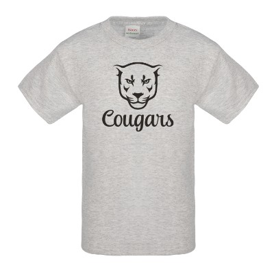 Ash youth tee with custom imprint.