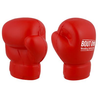Foam boxing glove stress ball with promotional imprint.