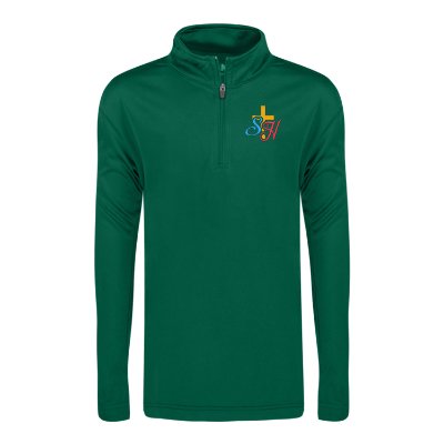 Green Embroidered Custom Quarter-Zip