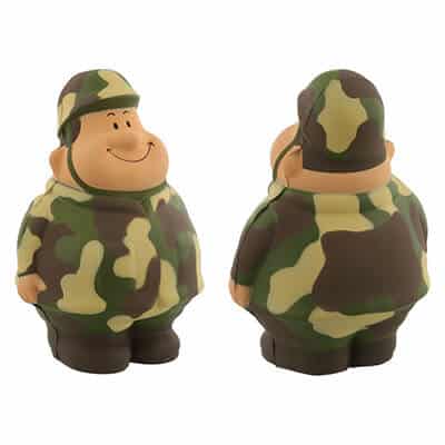 Foam camo pete stress ball blank.