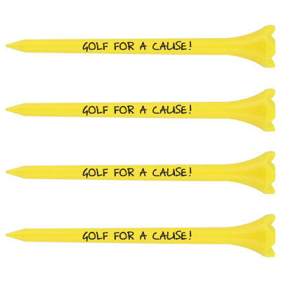 Personalized yellow golf tee.