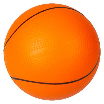 Foam orange 2.5 inch basketball stress ball blank.