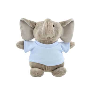 Plush and cotton light blue bean bag buddy elephant blank.