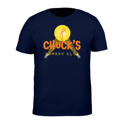 Navy customizable full colo short sleeve t-shirt.