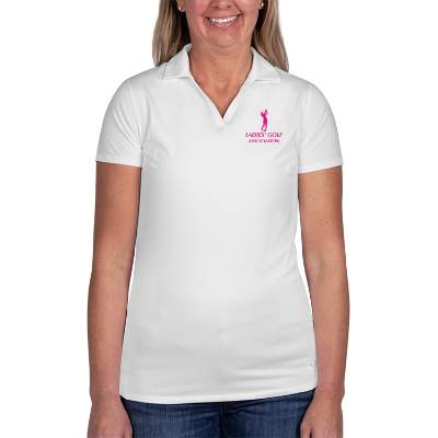 Custom white ladies' golf polo