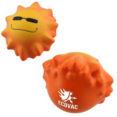 Orange foam stress ball with a customized imprint.