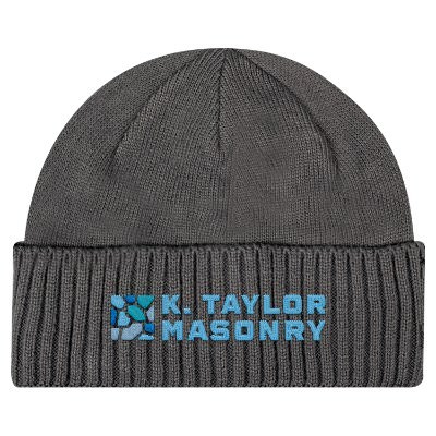 Graphite custom embroidered beanie.