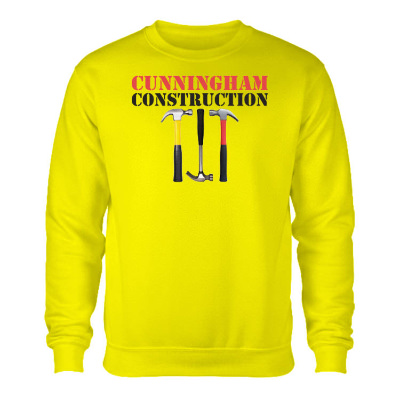 Personalized safety green crewneck with custom logo