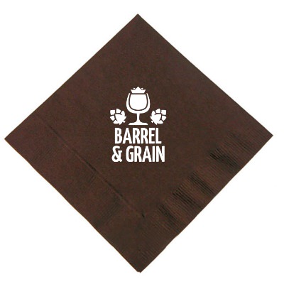 2ply colored lunch napkin diagonal custom imprint.