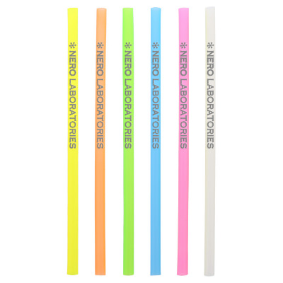 Glow in the dark straws with custom engraved logos.