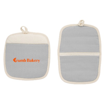 La cuisine hot pad set with one color imprint.