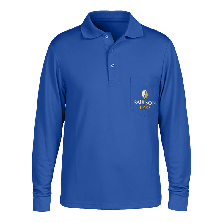 Personalized embroidered true royal long-sleeve polo