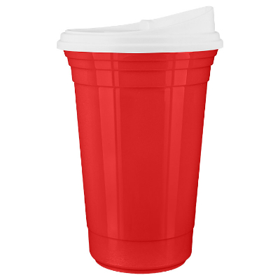 Blank plastic tumbler in 16 ounces.