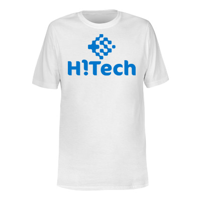 Custom white tee with logo.