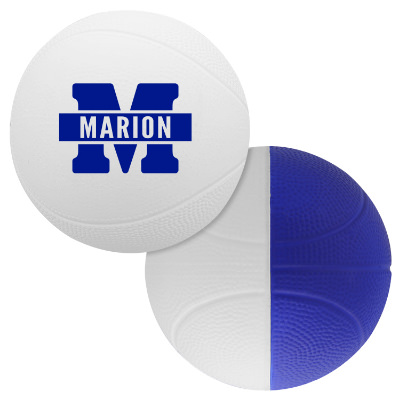 Blue and white customized foam basketball