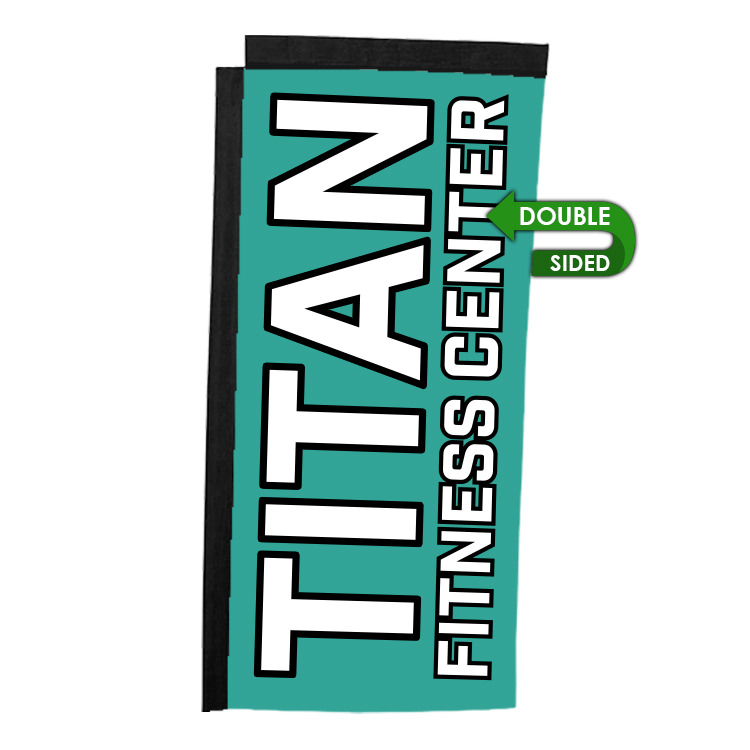 7-ft. double-sided replacement flag with custom logo.