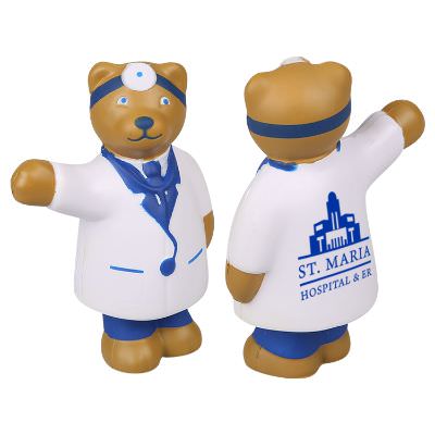 Foam surgeon bear stress ball with custom imprint.