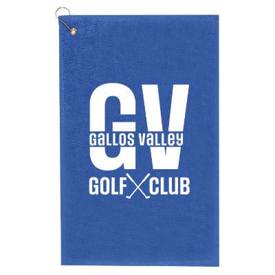 Custom golf towel with grommet.