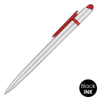 Gray pen with colorful accents.