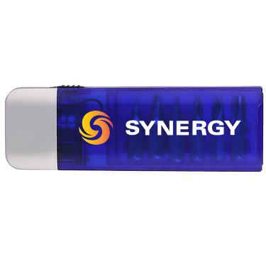 Plastic compact LED bit case with full color imprint.