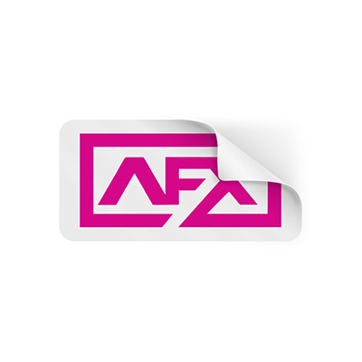 2x1 inch rectangle sticker with custom imprint.