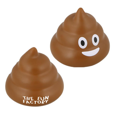 Brown foam stress ball with a custom logo.