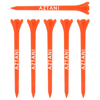 Citrus orange golf tee with custom logo.