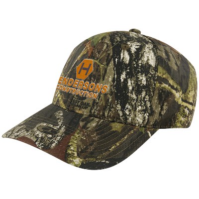 Embroidered mossy oak break up hat.